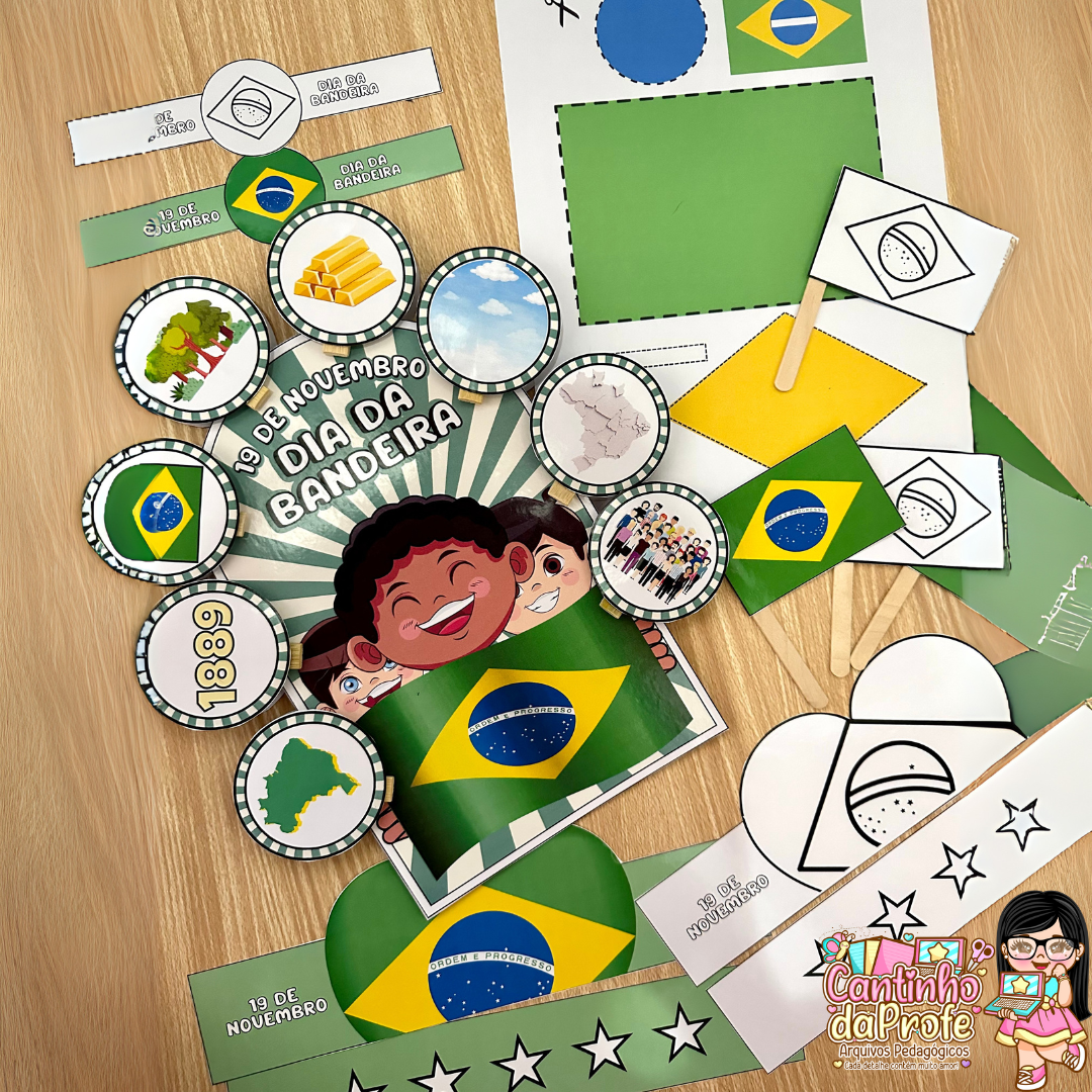 Kit Luva Pedagógica e Lembrancinhas Dia da Bandeira