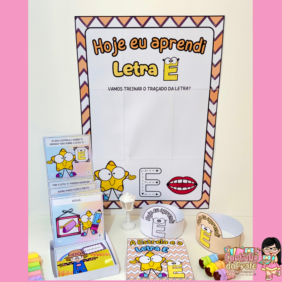 Kit História na Caixa e Cartaz Letra “E”