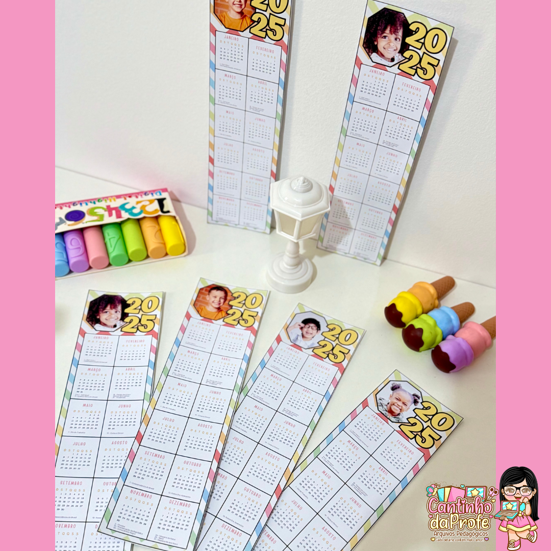 Calendário 2025 - Marcador de Páginas
