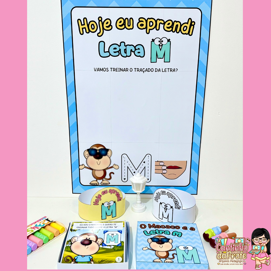 Kit História na Caixa + Cartaz Letra M