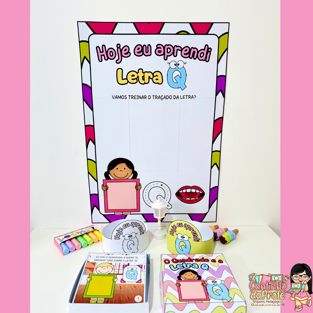 Kit História na Caixa e Cartaz Letra Q