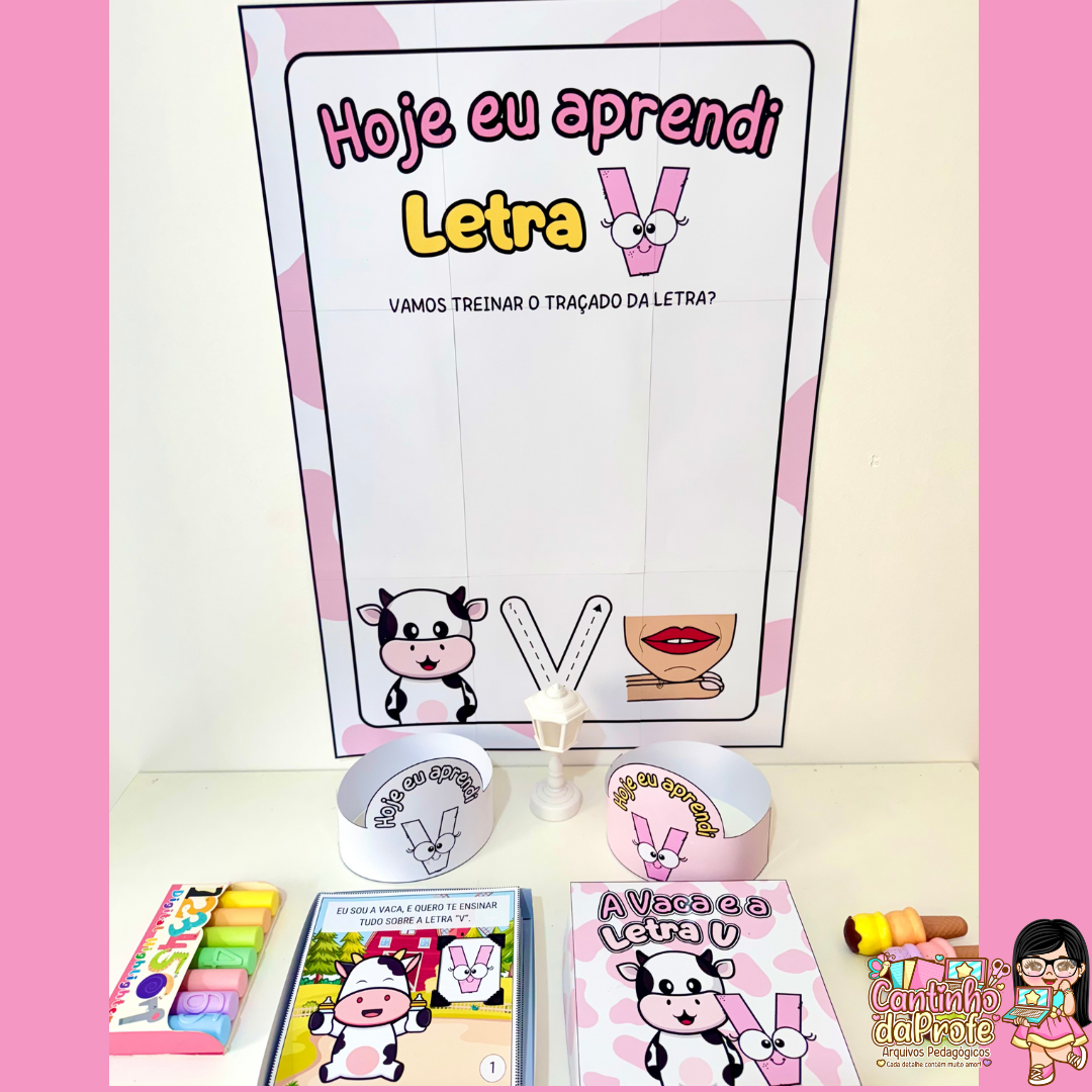 Kit História na Caixa e Cartaz Letra V