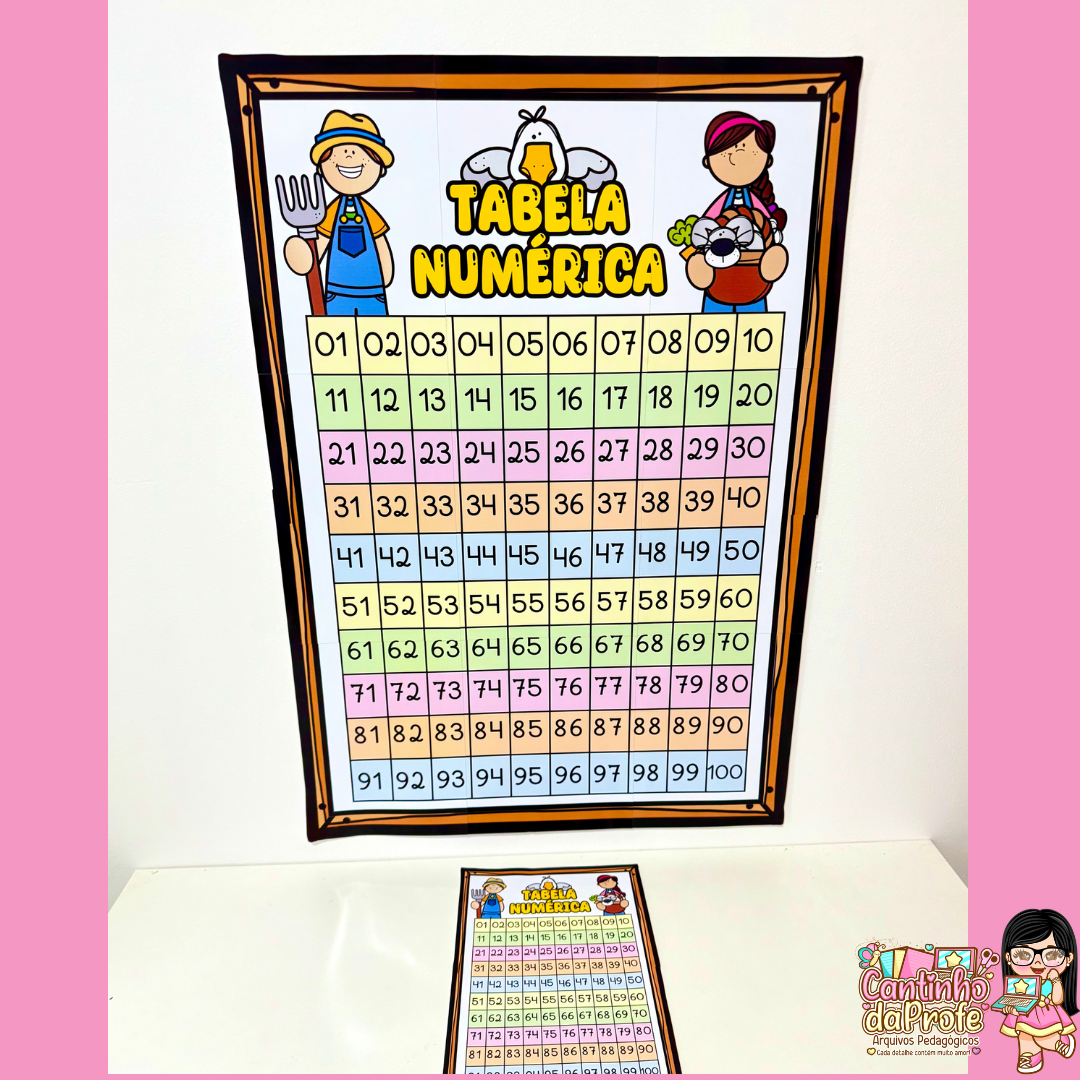 Tabela Numérica - Tema Fazendinha