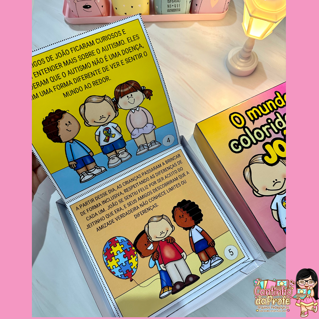 História na caixa -  O Mundo Colorido de João (Dia Mundial de Conscientização do Autismo)